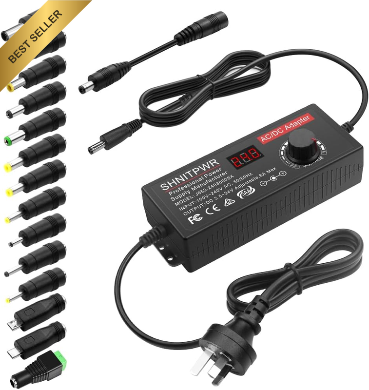 Universal Power Supply DC 24V 12V 5V 6V 9V 14V 19V Adjustable AC/DC Adapter 220V