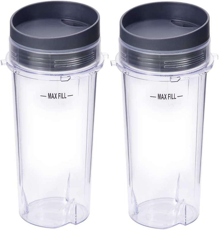 16Oz Blender Cup Set for Ninja Parts Single Serve Blender Cup with Lids Set for