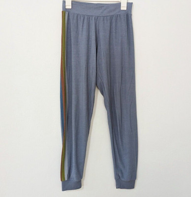 Chaser 80's Striped Sweatpants Colorful Striped Blue Jogger Size Small S
