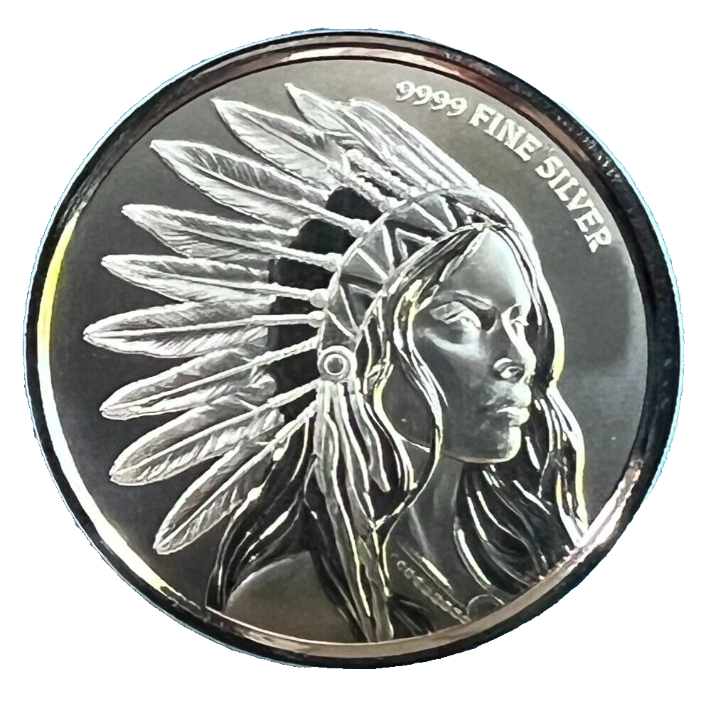 2024 BUFFALO GIRL🔥1 oz 999  Fine Silver Round BU Scottsdale in CAPSULE