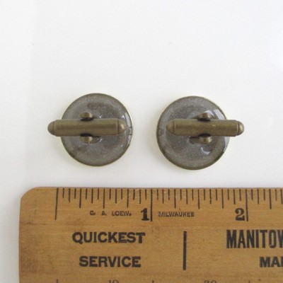 BOSTON Token / Coin Cuff Links - Vintage T, Gold Tone / Brass Repurposed Coins