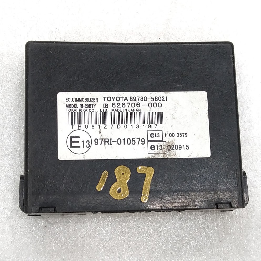 TOYOTA ALPHARD ANH10 MNH10 IMMOBILIZER COMPUTER 89780-58021