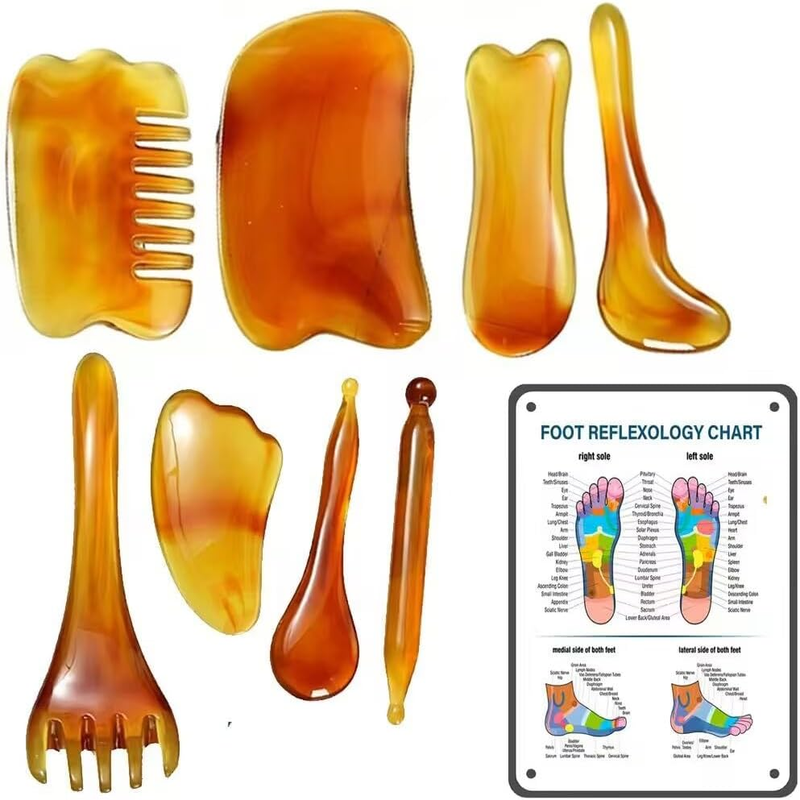 9 Pcs Guasha Tool for Face and Body Skin,Body Smooth Edges Ergonomic Suitable fo