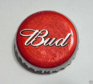 BUDWEISER BEER Bottle Cap Crown Red Bud Logo Metal Bottle 