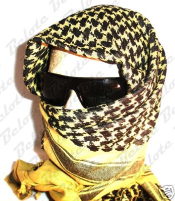 British SAS Shemagh Balaclava Khuffiah Sand & Black NEW