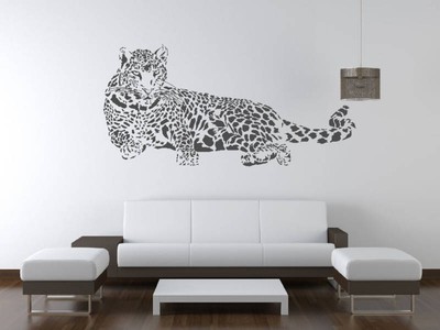 huge leopard big cat wall sticker / animal art wall decor / big