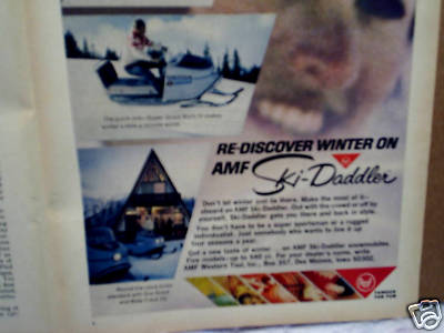 1967 AMF SKI-DADDLER Snowmobile AD PRINT ONLY re-discover winter