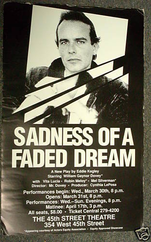 SADNESS OF A FADED DREAM Theatre STAGEPLAY Poster Eddie KEGLEY William DOVEY
