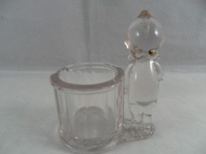 Vintage-Kewpie-Glass-Candy-Container-Geo-Borgfeldt-amp-Co-N-Y