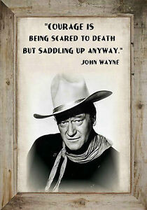 MAGNET Inspirational Quote John Wayne Courage Scared Death 