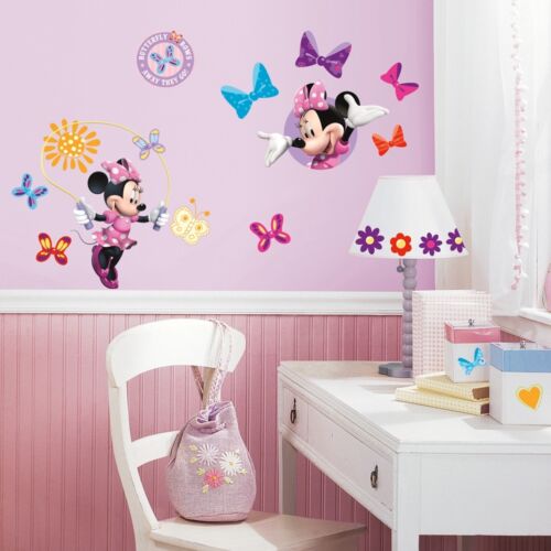 33 New MINNIE MOUSE BOWTIQUE WALL DECALS Disney Stickers Girls Pink Room Decor