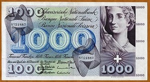 Switzerland-1000-1-000-Franken-1971-P-52-52j-VF