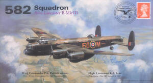 Av600 582 Squadron Pathfinder WW2 RAF Lancaster cover hand signed PATRICK DFC