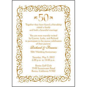 25 Personalized  50th  Wedding  Anniversary  Party Invitations  