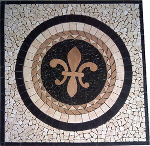 Floor Marble Medallion Fleur De Lis Travertine Tile Mosaic 48 Floor Marble Medallion Fleur De Lis
