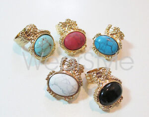 New-Europe-Style-Big-Stone-Gold-Tone-Ring-More-Colors-Fashion-JW100