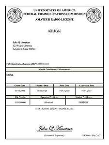 Fcc Amateur License 69