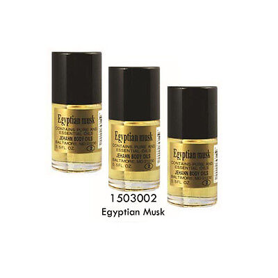 THREE 0.5oz Jehahn Body Oil Egyptian Egyptian Musk Essential Oil Perfume