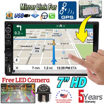 Car 2 Din Stereo Radio BT Mirror Link for GPS +Camera Fit Audi A3 A4 A5 A6 A7 A8