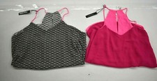 2 Express Women Multicolor V-Neck Spaghetti Strap High Low Double Tank Top S