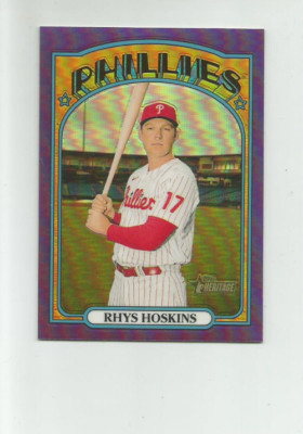 2021 TOPPS HERITAGE CHROME PURPLE REFRACTORS #19 RHYS HOSKINS | eBay