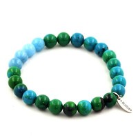 Steine Und MinéRaux. Armband Perlen Chrysocolla + Chalcedon Blau 8 Mm. Fabriq
