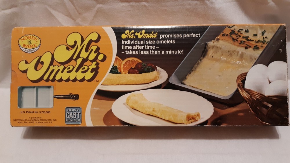 Nordic Ware 1970s Mr Omelet Cast Aluminum Pan with Vintage Box