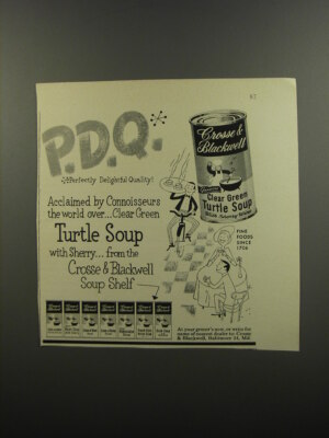 1953 Crosse & Blackwell Clear Green Turtle Soup Advertisement | eBay