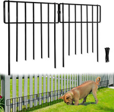 10 Pack Animal Barrier, No Dig Decorative Fence, 17In H X10Ft L Rustproof Meta
