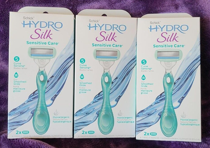 3 new packages new Schick Hydro Silk Sensitive Care Cartridge Razors, Free Shipp