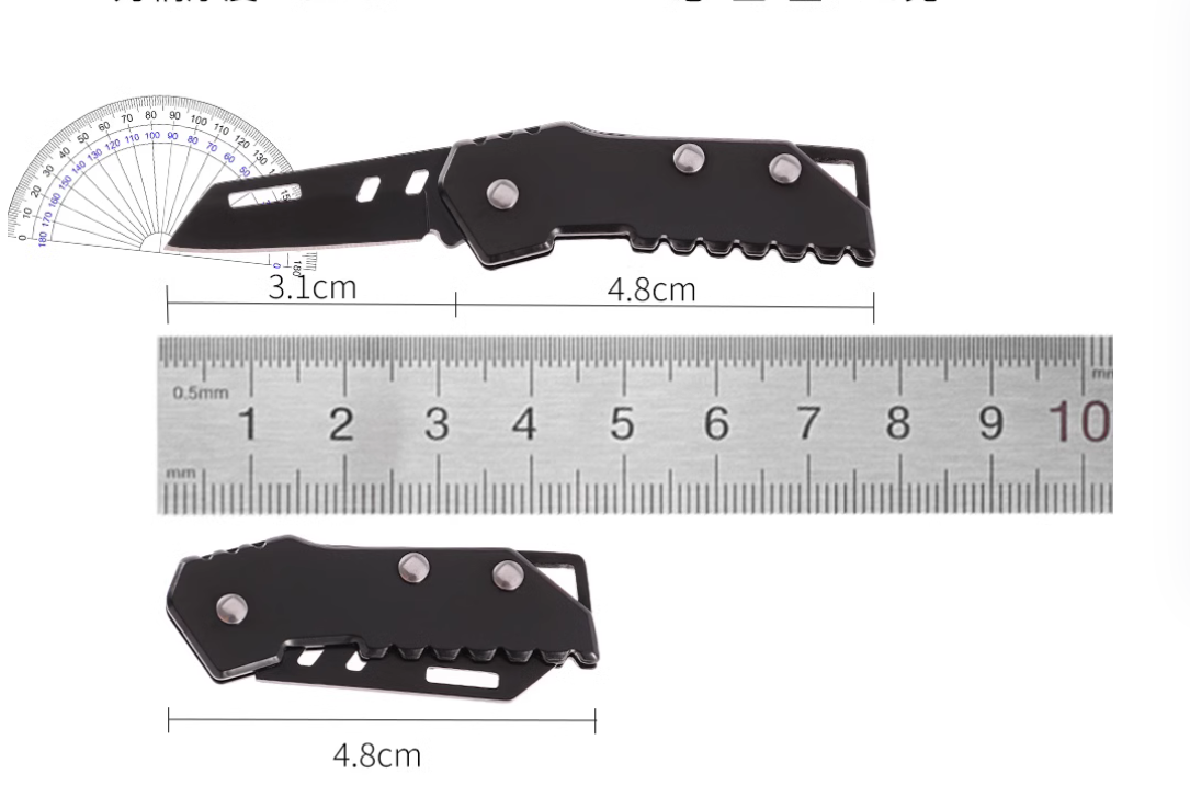 Stainless steel keychain small knife foldable portable pocket EDC