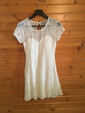 Almost Famous Junior White, Cream Lace Dress: Large,  Excellent Condition.  