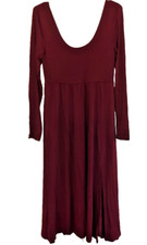 A New Day Women's Long Sleeve Knit Ballet Maxi Dress Red Small NEW