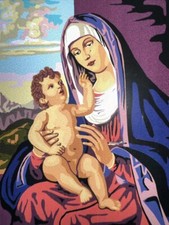 Arazzo ad ago stampato kit tela 20x24 pollici Madonna Con Bambino Krainer