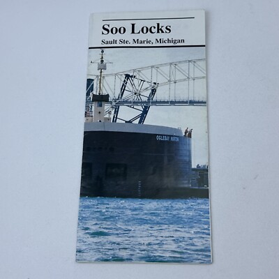Vintage Souvenir Guide Soo Locks Sault Ste Marie Michigan Map Brochure Pamphlet