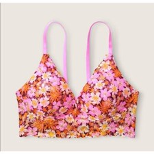 PINK Victoria s Secret Push-Up Floral Bralette Size Medium-DD