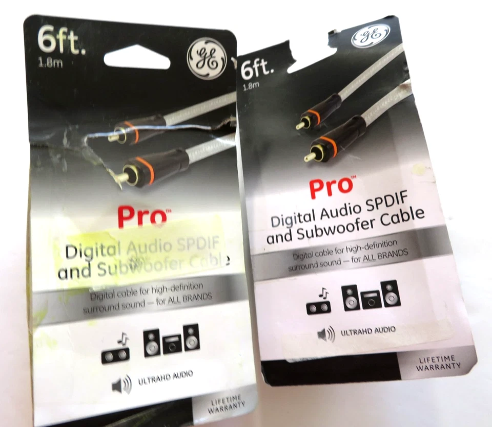 通用电气 PRO 系列 6 英尺 1.8 米数字音频 SPDIF 和低音炮电缆 03078335355 — 第 4/4 张图片
