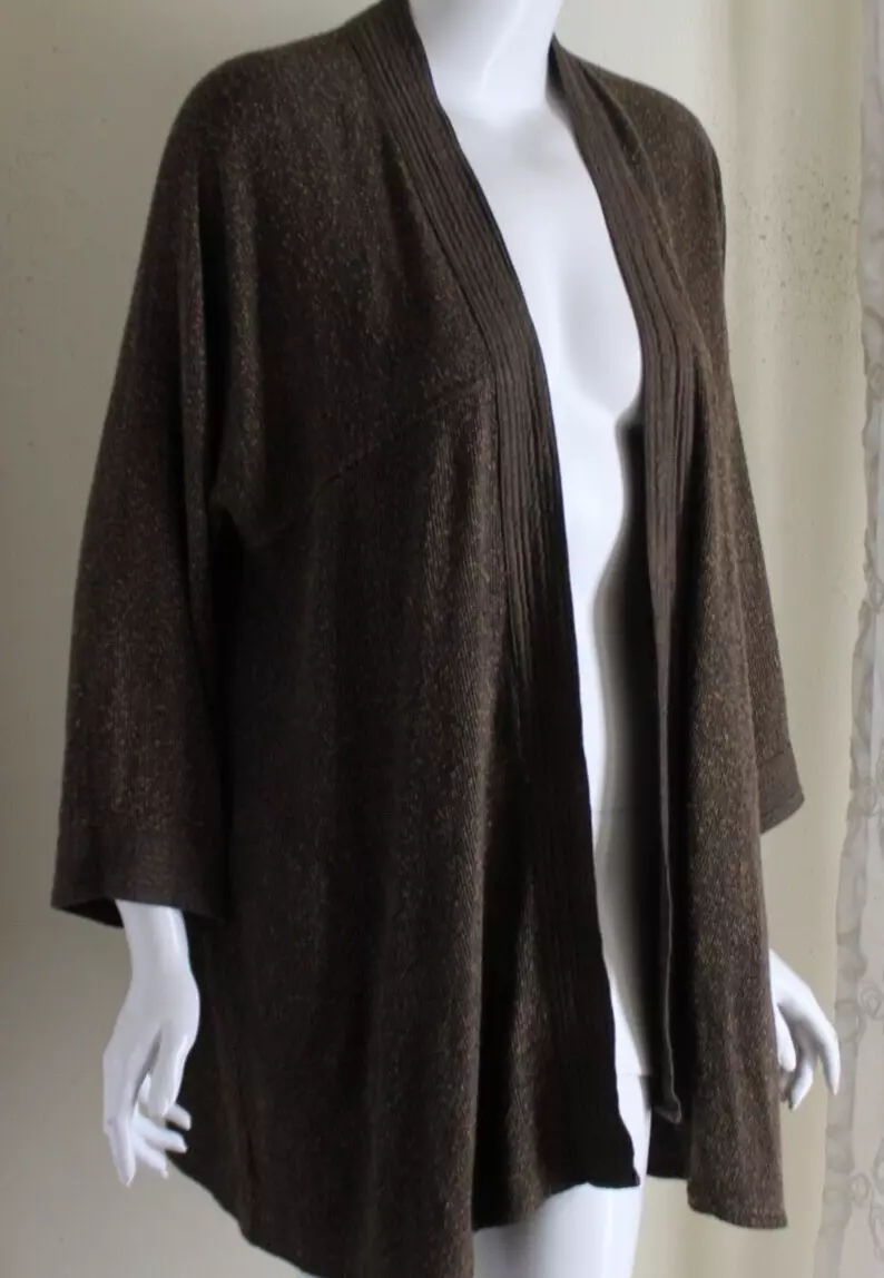 Dairi NOMAD OS M L XL Brown Cotton Rayon Textured Art-to-Wear