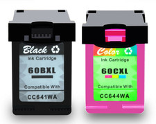Hi-Yield BK  Color Ink For HP 60 60XL PhotoSmart C4600 DeskJet D2500 4200 F4400