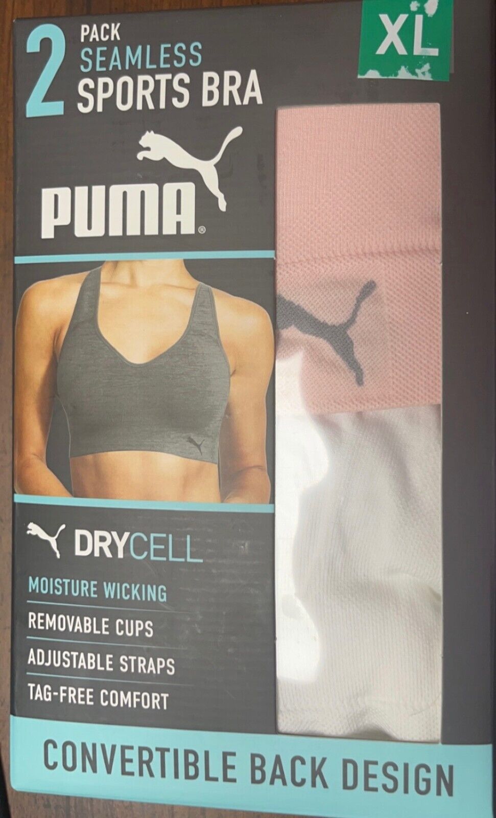Puma Pink Performance Sports Workout Exercise BRA ~ Size XL