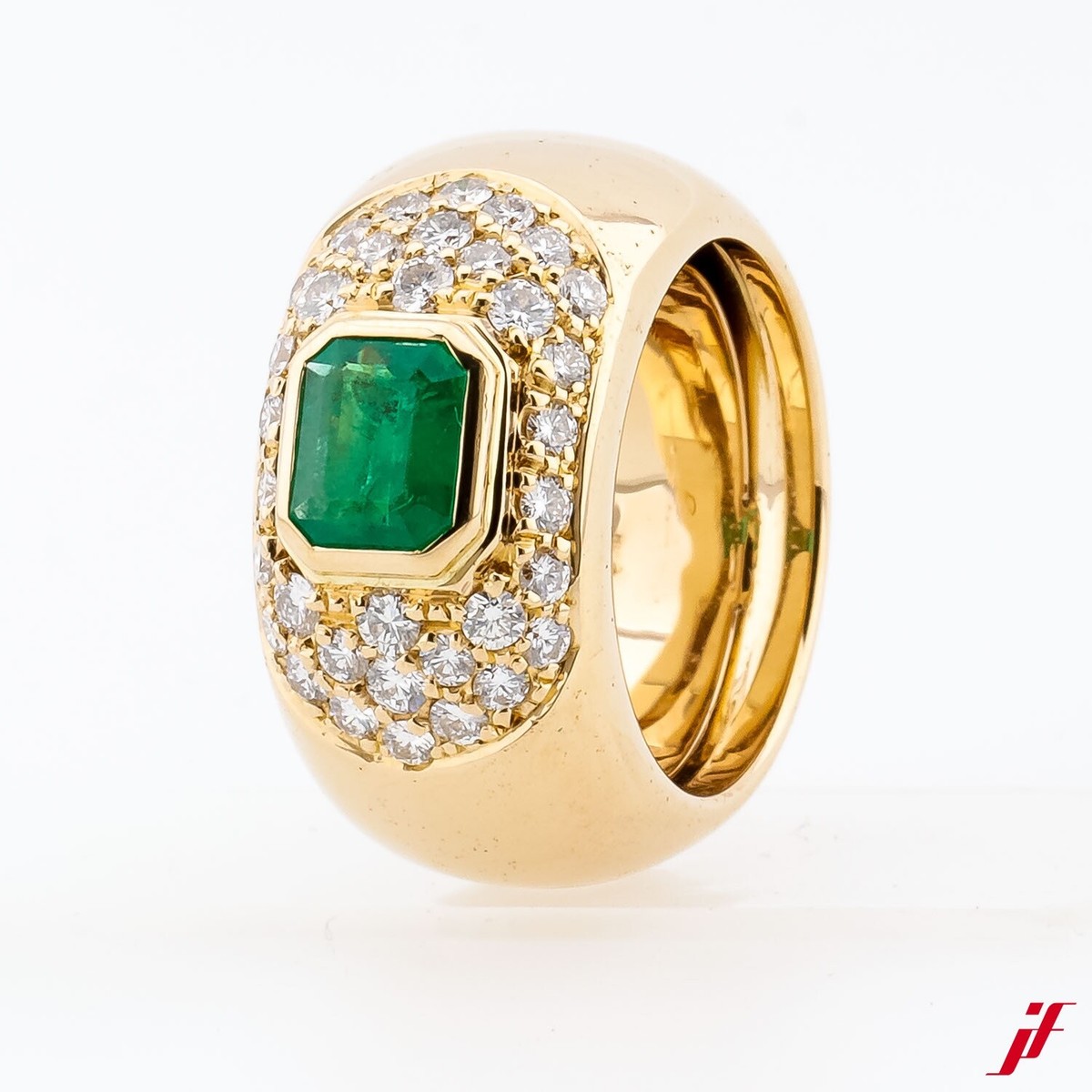 Bague Or 14 Carats (585) Avec Saphir, Rubis, émeraude Et Diamants - Taille 56, Occasion