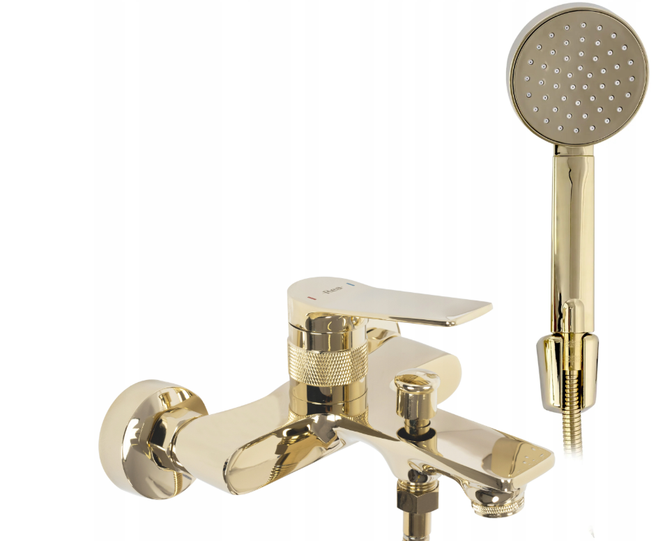 Bathtub Mixer with Shower Head Gold Luxury Bathroom Faucet Set Modern Design