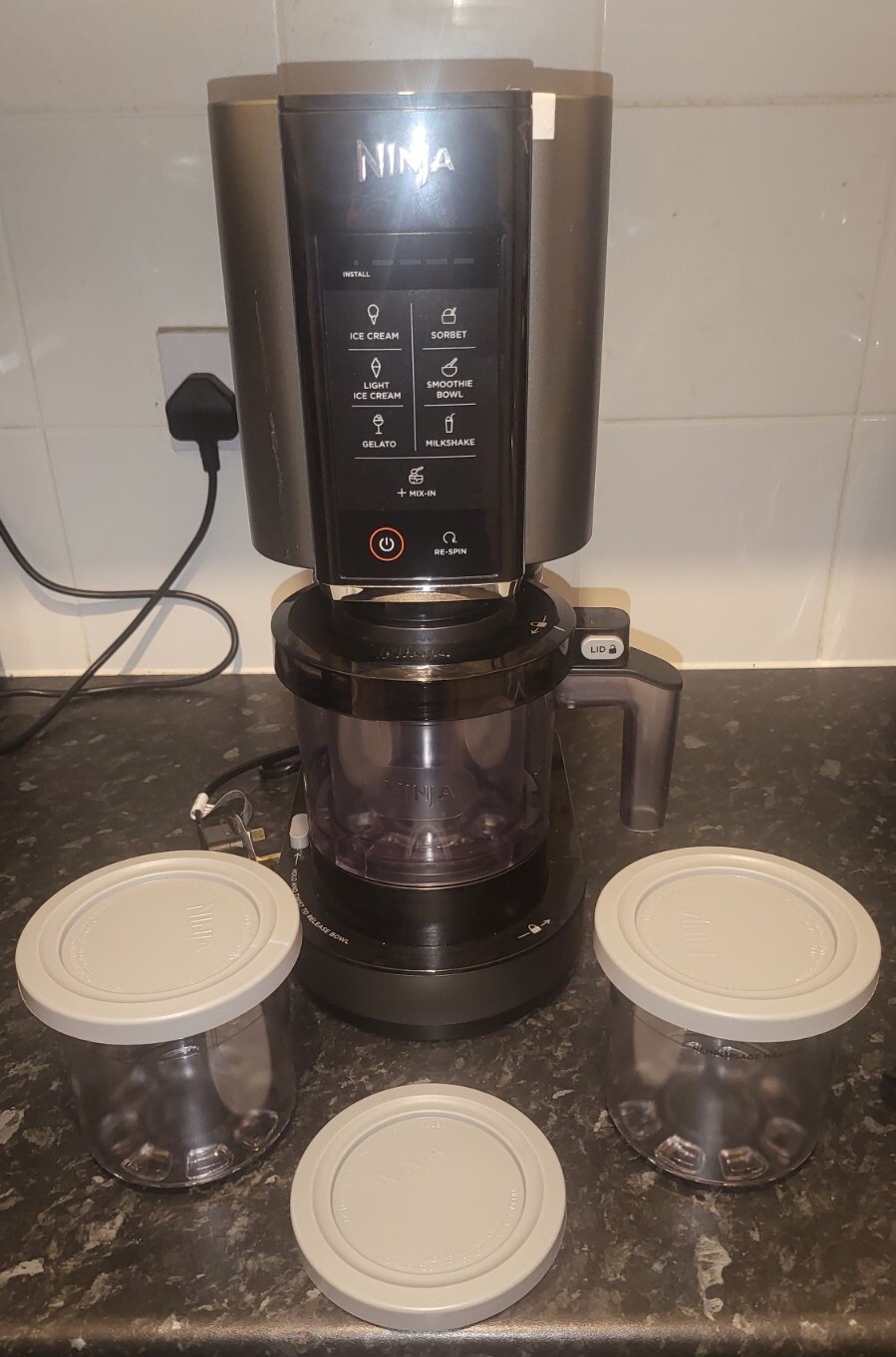 Ninja NC300UK 800W Electric Ice Cream Maker Black/Grey 622356243407