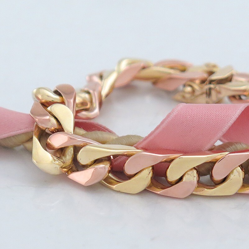 Bracelet - Solid - Flat Curb Pattern - 14K / 585 … - image 4