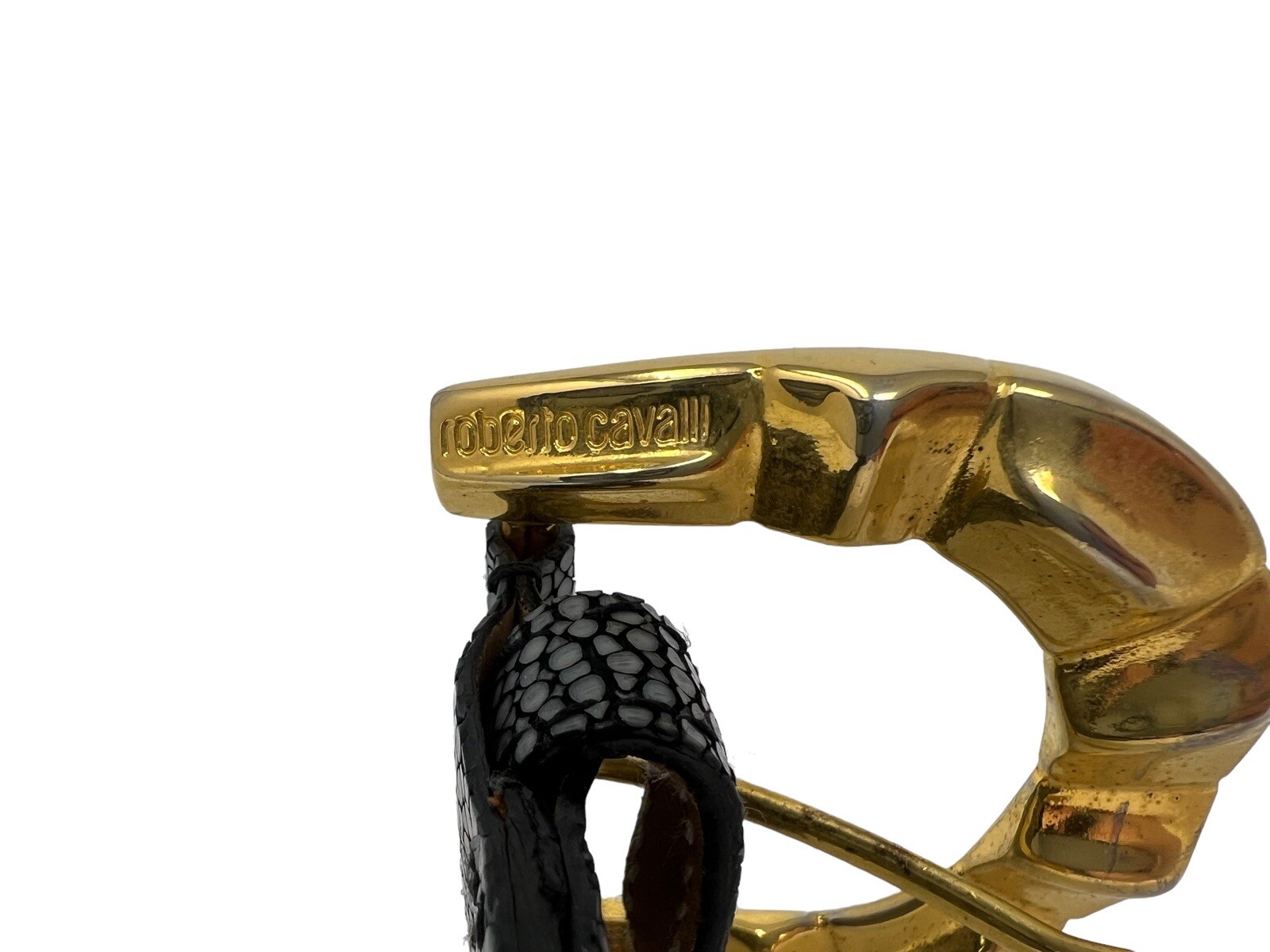 Roberto Cavalli Leather Belt Gray Python Abstract… - image 10