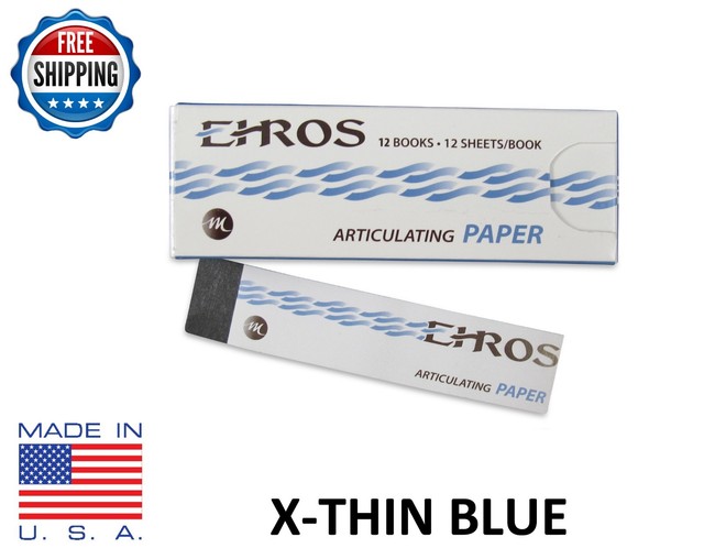 DENTAL ARTICULATING PAPER (EXTRA) XTHIN (0.0015") BLUE 144 Sheets MADE
