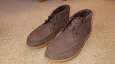 Image of Clarks Oakland Top nubuck ankle boots - Dark Brown Combi - UK size 10