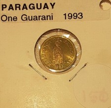 Paraguay 1 Guarani 1993 acier plaqué laiton F.A.O. Pièce de monnaie BU