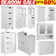 Bathroom Cabinet Free Standing Floor Storage Shelf Cupboard Waterproof Shelves