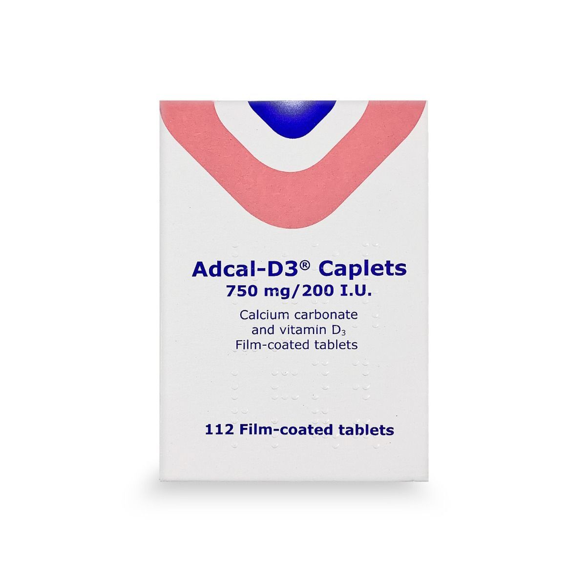 Adcal D3 750mg/200 I.U - 112 Caplets - Calcium Carbonate & Vitamin D3